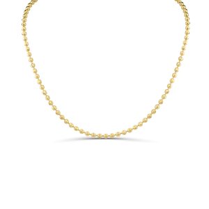 14k ball chain moon diamond cut 3mm, 20 inch, 14.35 gr